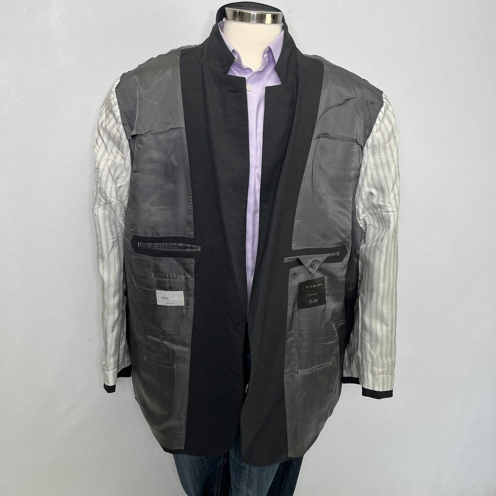 J. Hilburn REDA FLEXO Mens 58R Gray Blazer Custom Sport Coat Bespoke Jacket 2023 - Picture 7 of 16